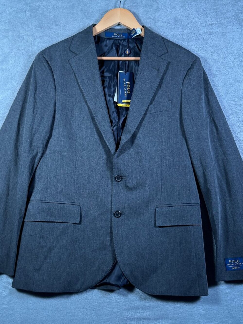 Polo Ralph Lauren Suit Jacket Mens 38S Gray Performance Modern Fit Stretch $398